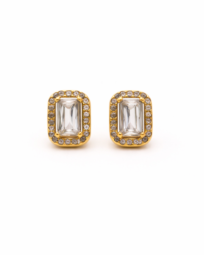 RANI EARRING - EMERALD CUT